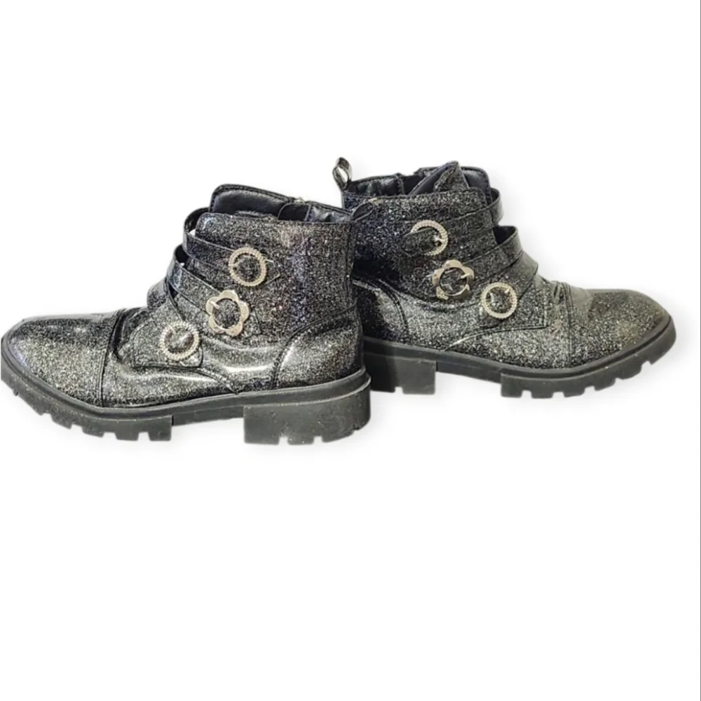 Justice Glittery Black Kids Boots